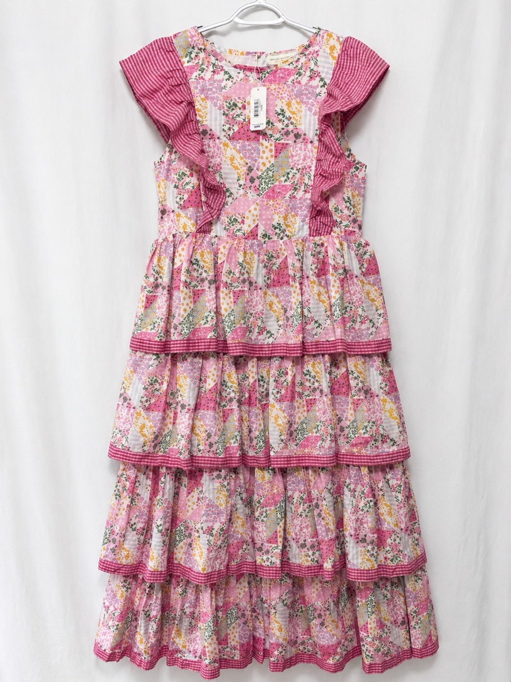Simply Southern Collection NWT L Pink Patchwork Floral Tiered Ruffle Maxi Dress